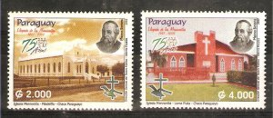  PARAGUAY 2002 RELIGION MENNONITES CHURCH  75° ANIV Mi 4875-6 YV 2850-1 M