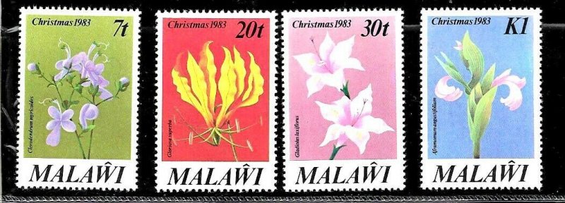 #8501 MALAWI 1983 FLORA  FLOWERS CHRISTMAS YV 409-12 MNH