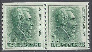 #1225 1c Andrew Jackson Joint Line Pair 1963 Mint NH