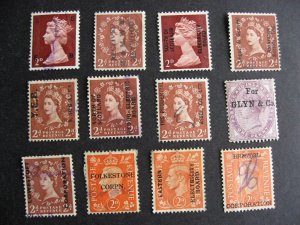 Great Britain 12 different company, commercial overprints, check them out!