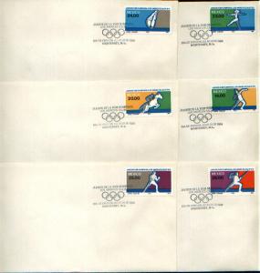 MEXICO 1351-1356 Set of Six FDCs 1984 Summer Olympics