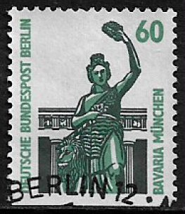 Germany: Berlin #9N549 Used Stamp From Booklet - Hall of Fame (b)