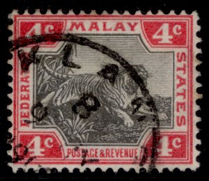 MALAYSIA - Federated Malay EDVII SG36c, 4c black & scarlet, FINE USED.