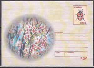 Romania, 2003 issue. Lady Bug Postal Envelope.