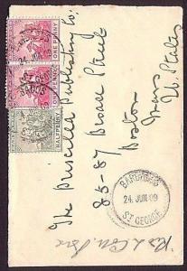 BARBADOS 1909 cover to USA :  ST GEORGES village cds.......................34449 