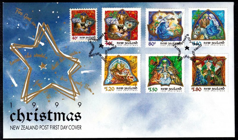 New Zealand 1999 Christmas First Day Cover FDC SC 1608-1614