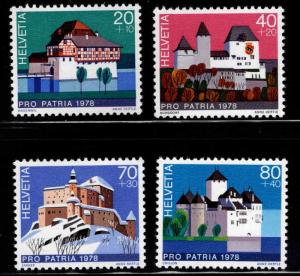 Switzerland Scott B455-458 MNH** 1978 castle semi postal set