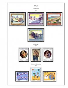 COLOR PRINTED ITALY 1966-1989 STAMP ALBUM PAGES (79 illustrated pages)