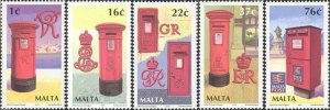 Malta 2004 MNH Stamps Scott 1148-1152 Old Mail Boxes Post