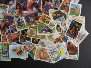 Hoard breakup mixture 100 Ghana/Gold Coast. Duplicates & mixed condition