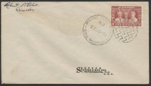 1935 Paquebot Cover New Zealand Marine PO RMS Monowai #213 3c Silver Jubilee