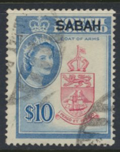 SABAH Opt on North Borneo SG 423  SC# 16 Used North Borneo Arms see scans /de...