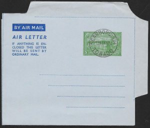 TRINIDAD & TOBAGO Aerogramme 5¢ Building 1952 Scarborough cancel!