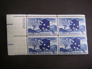 Scott C53, 7c Alaska Statehood, PB4 #26226 UL, MNH Airmail Beauty