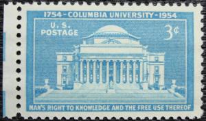 US #1029 *MH* Single, Columbia University, SCV $.25