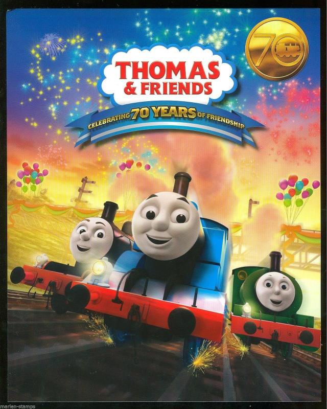 AUSTRALIA 70th .ANNIVERSARY THOMAS & FRIENDS SET OF TWO SHEETLETS IN FOLDER