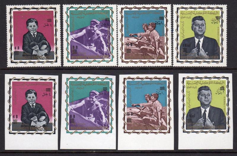 Kennedy Yemen Kingdom Michel #207-210 Perf & Imperf Mint Never Hinged L211