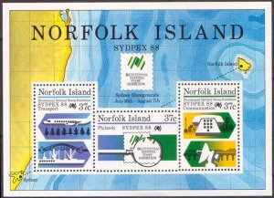 NORFOLK ISLAND - 1988 SYDPEX '88 STAMP EXHIBITION - MIN. SHEET MINT NH