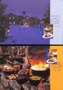 Finland Scott #1235 a.-b. maxicards maximum cards EUROPA 2005 CEPT Gastronomy