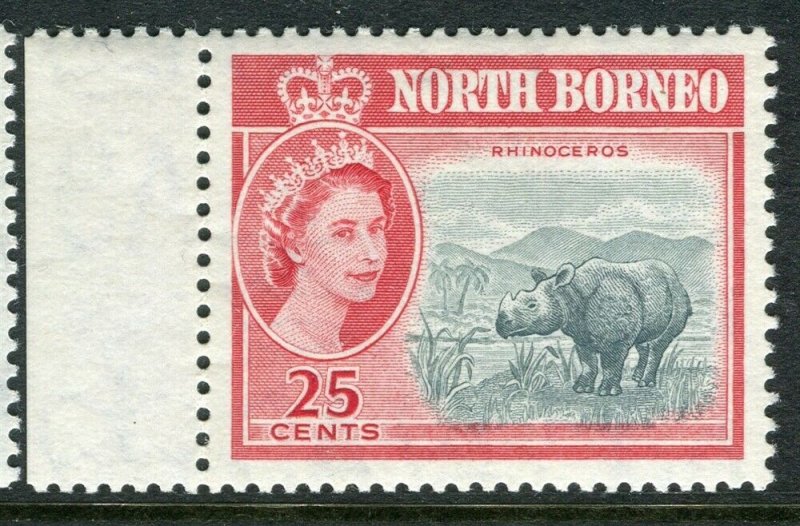 NORTH BORNEO; 1961 early QEII issue fine Mint hinged Marginal value, 25c