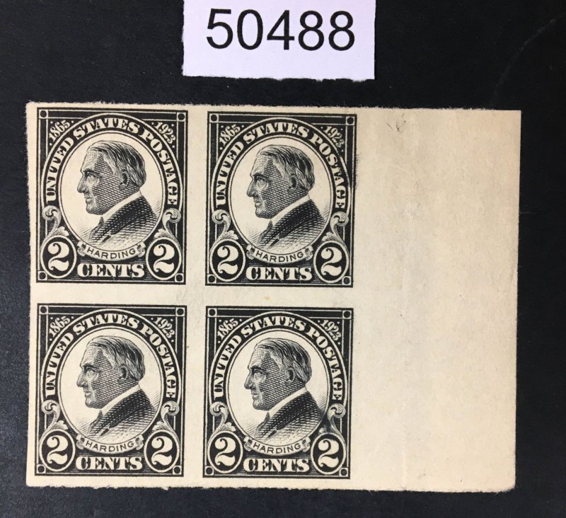 US STAMPS # 611 BLOCK MINT OG 2H/2NH LOT #50488
