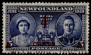 Newfoundland #251 KGVI & Queen Elizabeth Surcharge Issue Used
