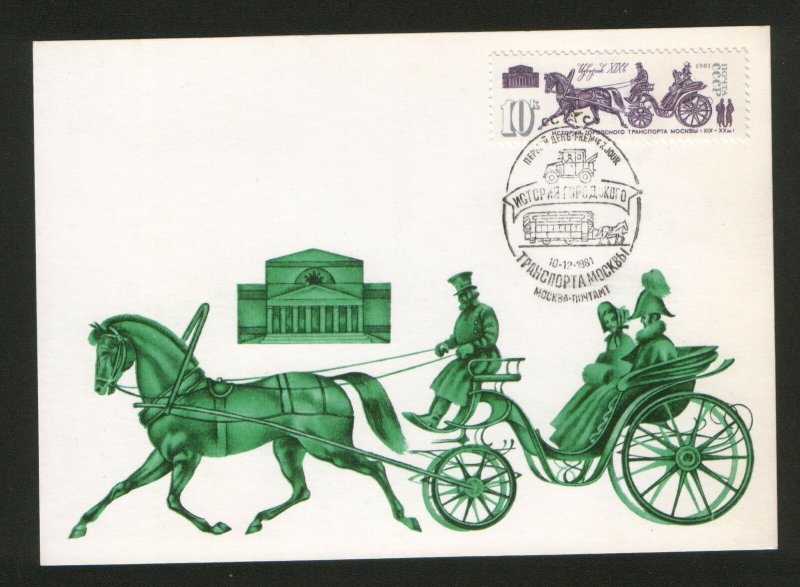 RUSSIA-USSR-MC-HISTORY OF THE CITY OF TRAVEL-HORSE-1981.