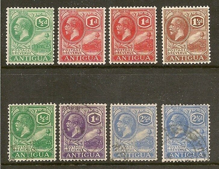 ANTIGUA 1921-1929 MULTIPLE SCRIPT VALUES MINT AND USED