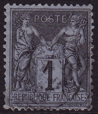 France - 1877 - Scott #86 - used - Peace and Commerce - 2 shades