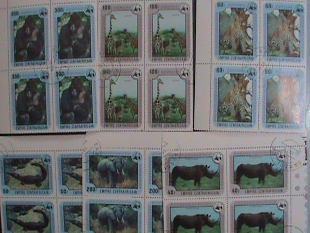 CENTRAL AFRICAN STAMP:1978- SC#323-8- ENDANGER ANIMALS-WWF- BLOCK OF 4 SETS