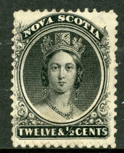 Canada 1860 Nova Scotia 12½¢ Black Scott #11 White Paper Unused Z89