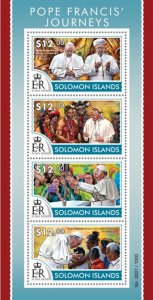 SOLOMON IS. - 2015 - Pope Francis' Journeys - Perf 4v Sheet -Mint Never ...