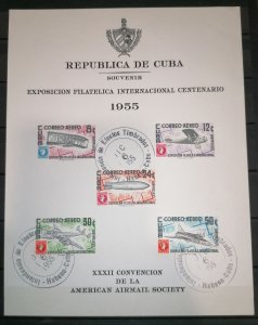 Cuba 1955 Airmail International Philatelic Exhibition, Havana souvenir sheet