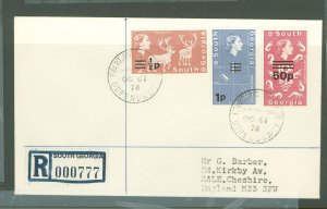 South Georgia 17B/18B/30B Registered cover not sure of printing no backstamp