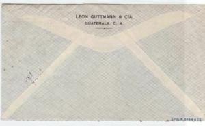 guatemala 1941 luftpost airmail to new york stamps cover ref r14920