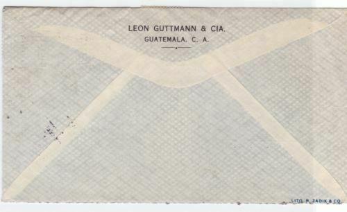 guatemala 1941 luftpost airmail to new york stamps cover ref r14920