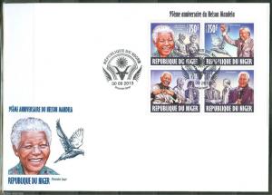 NIGER 2013 95th BIRTH ANNIVERSARY OF NELSON MANDELA & PRINCESS DIANA  SHEET  FDC