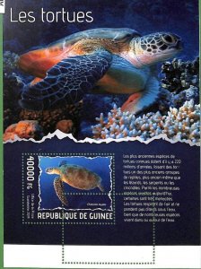 A0587 -  GUINEE Guinea -  ERROR   MISSPERF SHEET - MARINE FAUNA: Turtles  2014