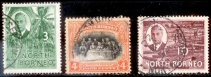 North Borneo 1950 SC# 246-7, 250 Used CH3