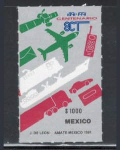 Mexico 1991 Centenary of SCT 1000p Scott # 1694 MNH