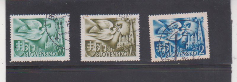 Slovakia Scott # 74-76 Used Mi 102-104 European Postal Congress held in Vienna