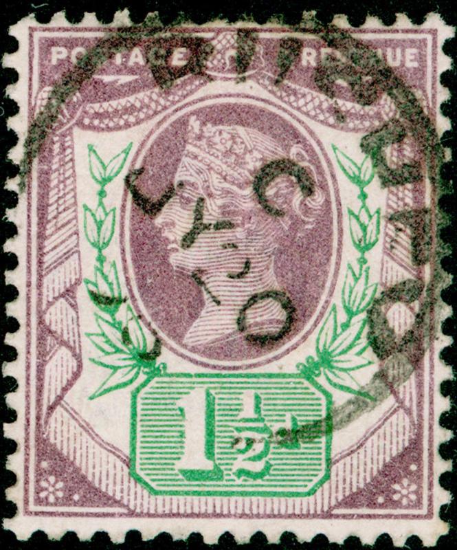 SG198, 1½d dull purple & green, FINE USED, CDS.