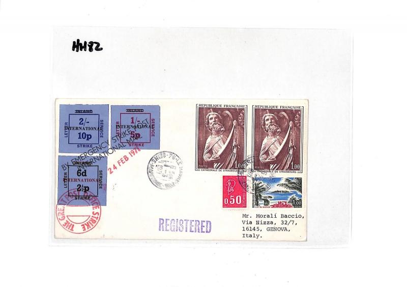 HH82 France 1971 Le Havre Cover Italy Genova Post Strike {samwells-covers}PTS