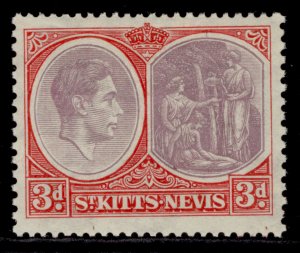 ST KITTS-NEVIS GVI SG73, 3d dull reddish purple & scarlet, M MINT. Cat £28.