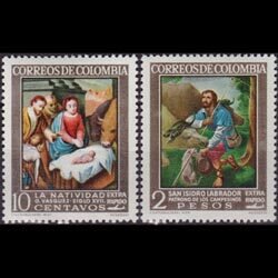 COLOMBIA 1962 - Scott# C439-40 Paintings Set of 2 LH