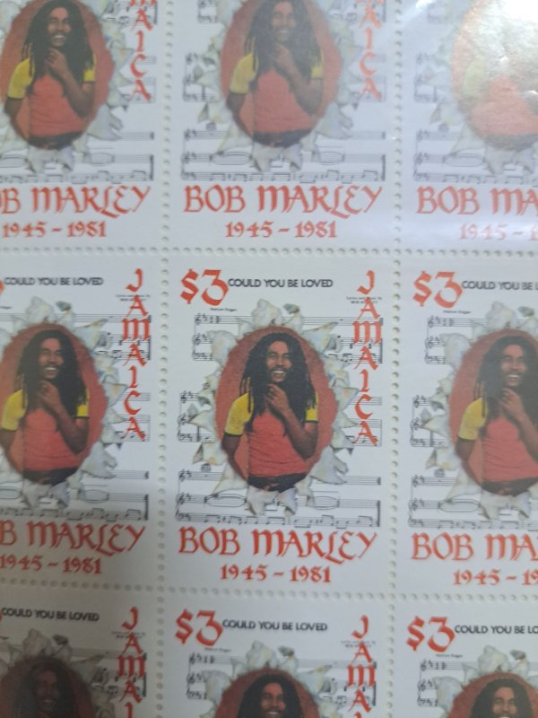 Jamaica Bob Marley  panes of stamps .SG 534  and 535