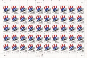 US Stamp - 1998 Uncle Sam Hat H Rate - 50 Stamp Sheet - Scott #3260