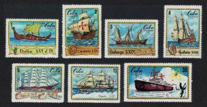 Caribic Maritime History Ships Through the Ages 7v 1972 MNH SG#1978-1984