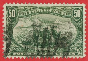 [0791] 1898 Scott#291 50¢ Sage green used cv :$175 (has thins !)