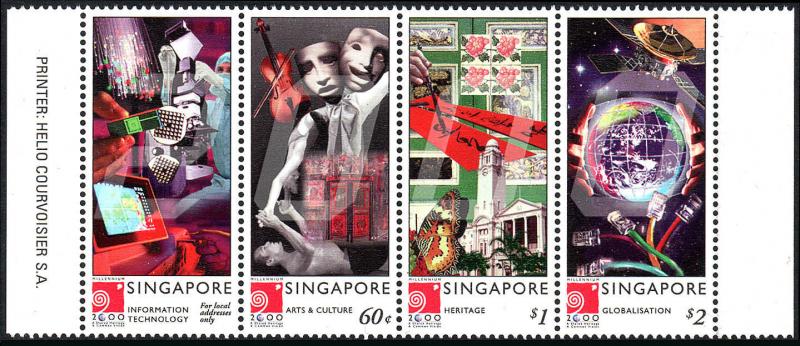 Singapore 918 Strip of 4, MNH.Millennium.Technology,Arts & Culture,Heritage,2000